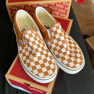 Vans checkered slip ons